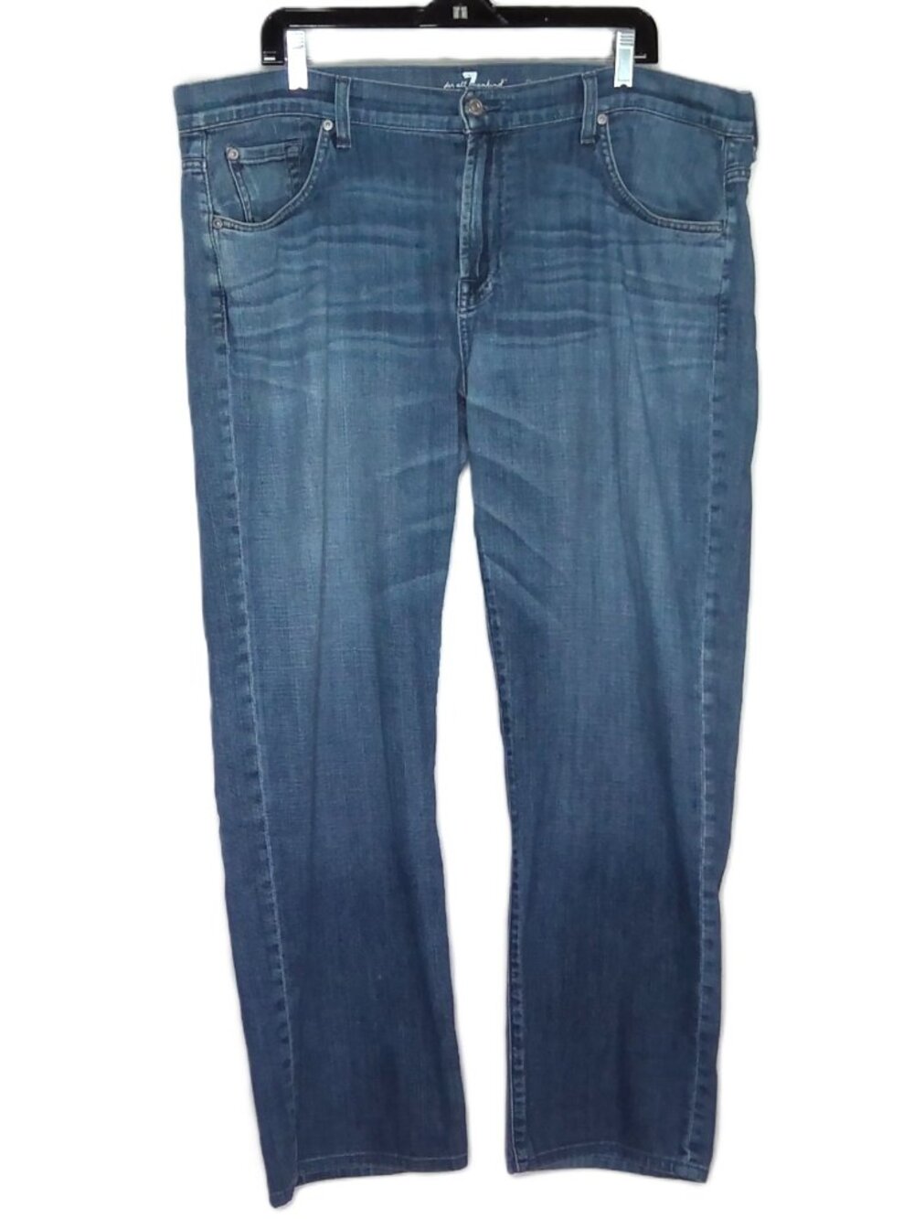 7 For All Mankind Men's Blue Jeans Austyn Medium Wash Straight Mid-Rise 40 X 30
